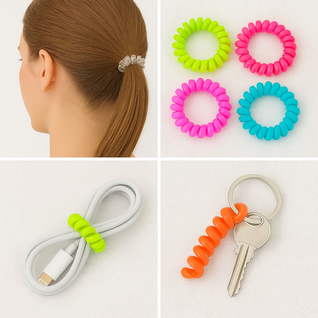 100 Neon Spiral Hair Tie Favor Set Cute, Colorful & Practical!